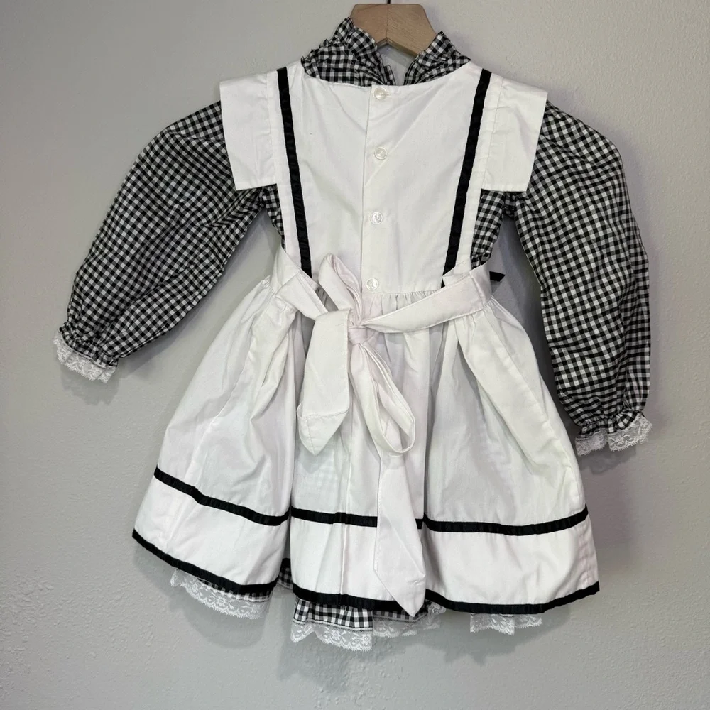 Nannette Black and White Gingham Kids Dress